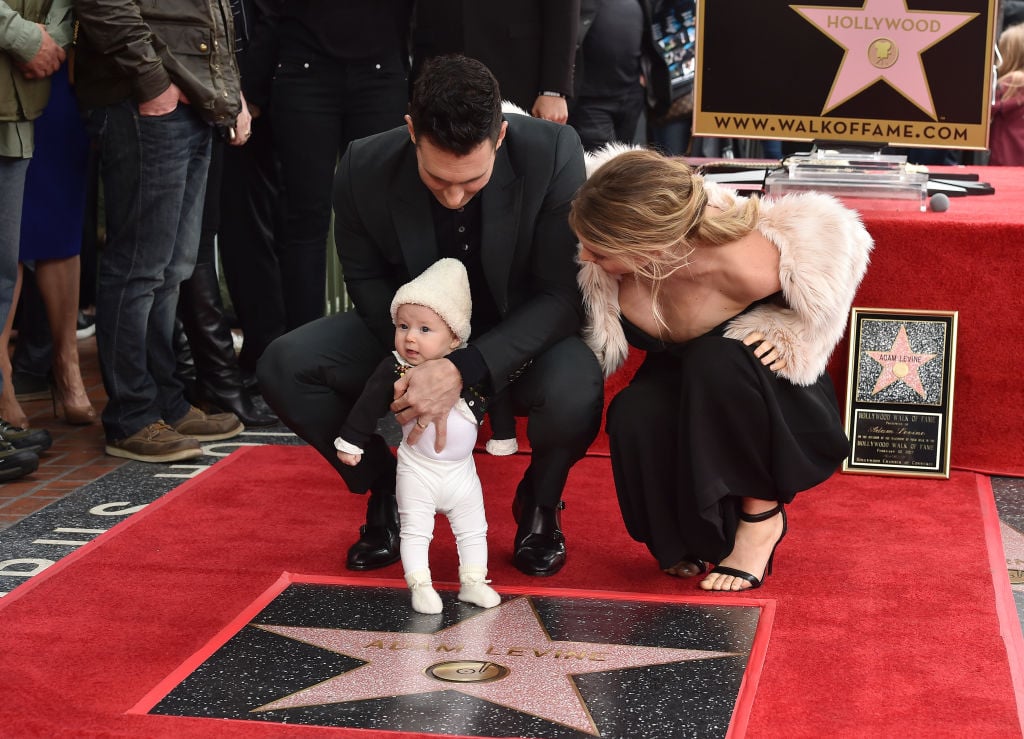 Adam Levine, Behati Prinsloo,and daughter Dusty Rose Levine