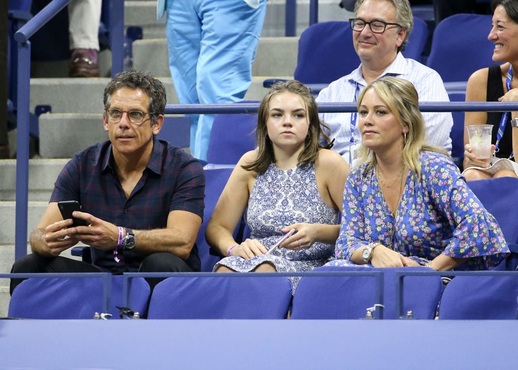 Ben Stiller, Ella Stiller, and Christine Taylor