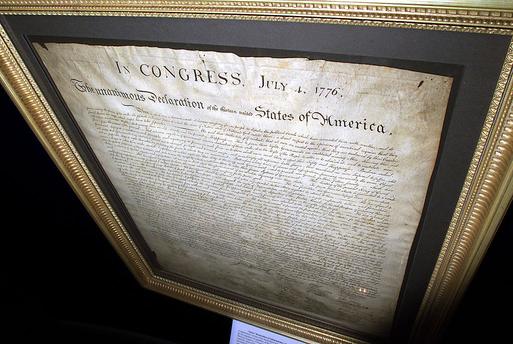 Engraving of the Declaration of Independence