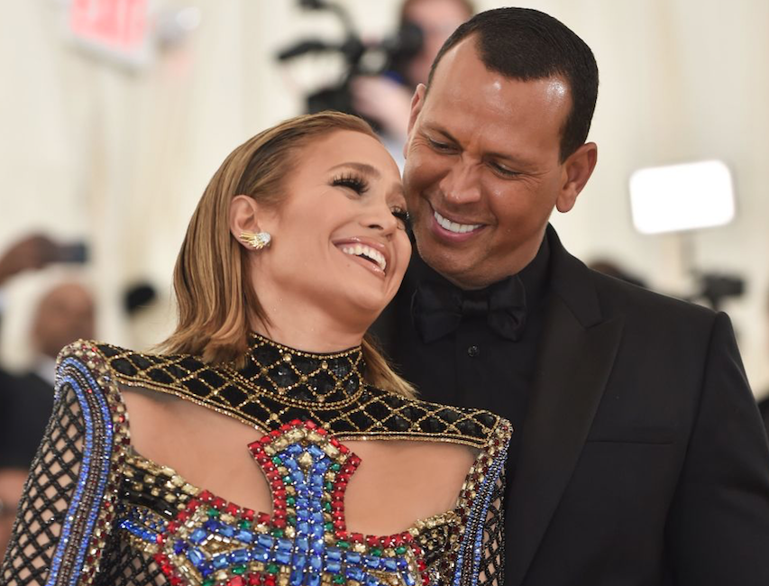 Jennifer Lopez and Alex Rodriguez laughing together