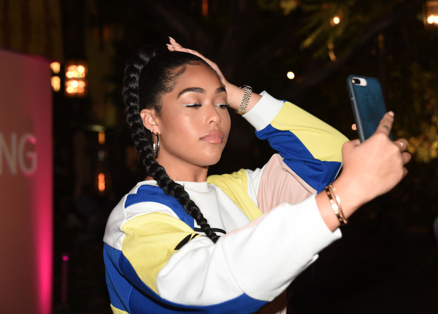 Jordyn Woods taking a selfie