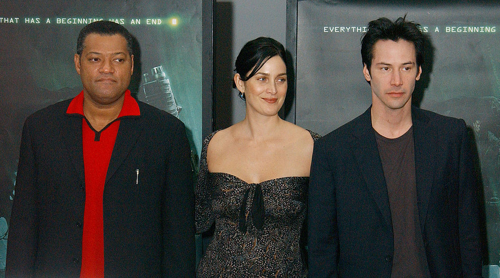 Laurence Fishburne, Carrie-Anne Moss, and Keanu Reeves