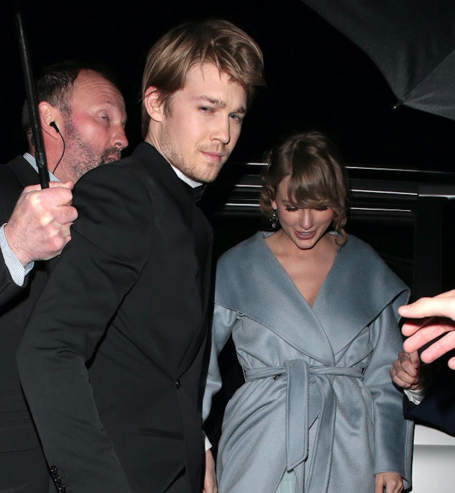Joe Alwyn and Taylor Swift seen at the BAFTAs: Vogue x Tiffany Fashion & Film - afterparty at Annabel's on February 10, 2019 in London, England