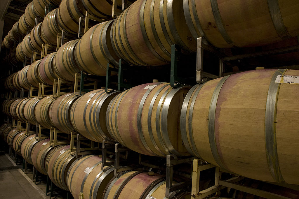 French oak wine barrels