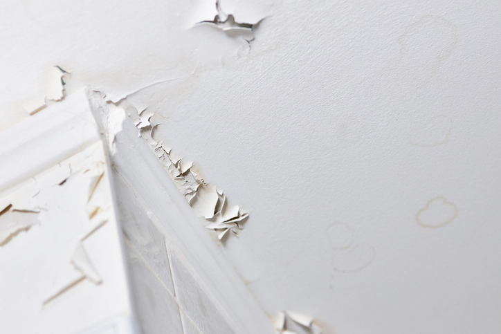 Cracked paint from water damage
