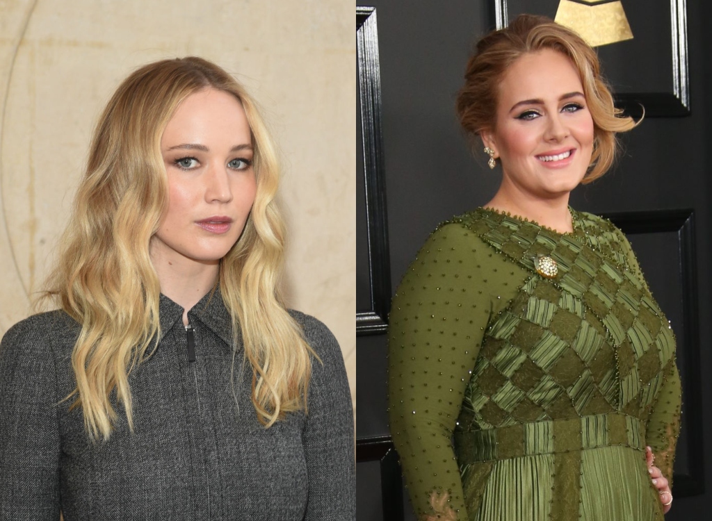 Jennifer Lawrence and Adele composite image