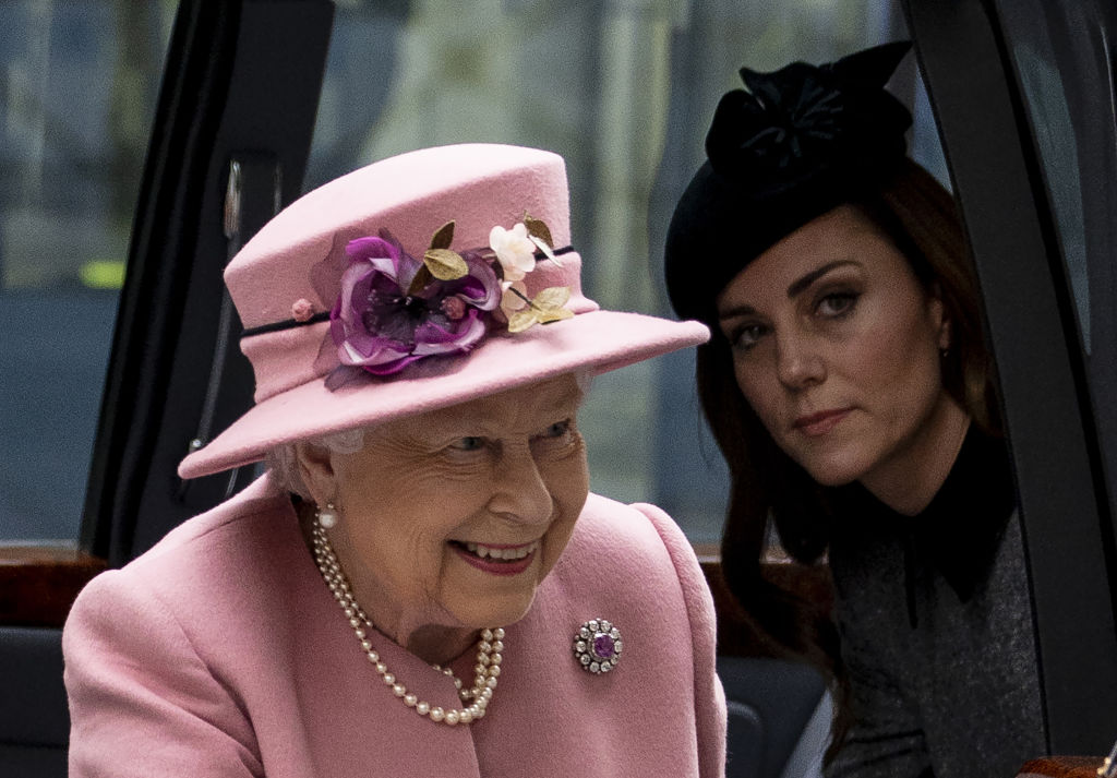 Queen Elizabeth and Kate Middleton visit Kings College, to open Bush House.