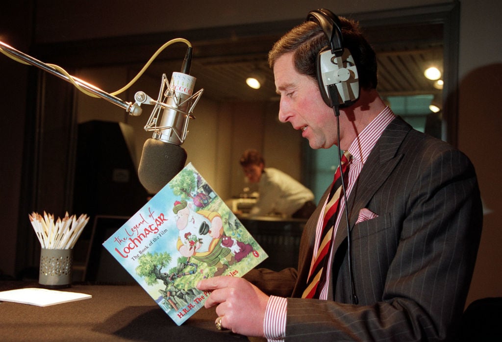 Prince Charles recording a narration of his children's book