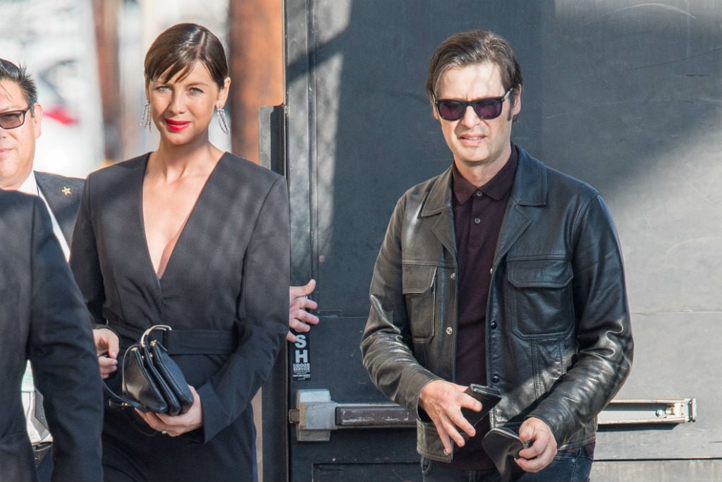 Tony McGill arrives with Caitriona Balfe at 'Jimmy Kimmel Live.'