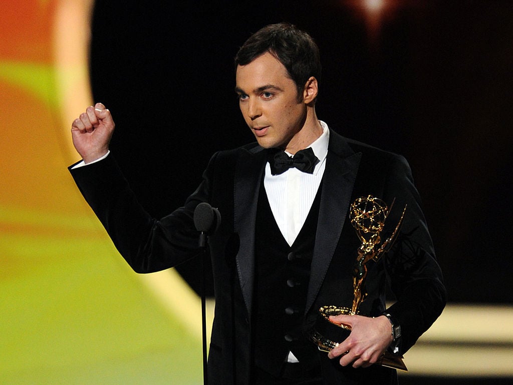 Jim Parsons accepts his Emmy Award for Best Actor in a Comedy Series