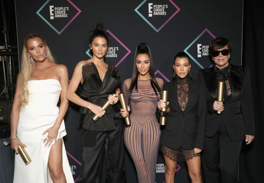 Kendall Jenner, Kim Kardashian, Kourtney Kardashian and Kris Jenner, winners of the Reality Show for 'Keeping Up With The Kardashians' 2018 E! People's Choice Awards