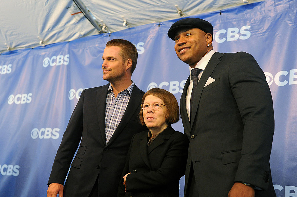 Linda Hunt with NCIS Los Angeles cast mates Chris O'Donnell and LL Cool J|Heather Wines/CBS via Getty Images