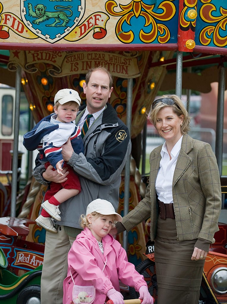 Prince Edward and Sophie, Countess of Wessex with children James, Viscount Severn and Lady Louise Windsor