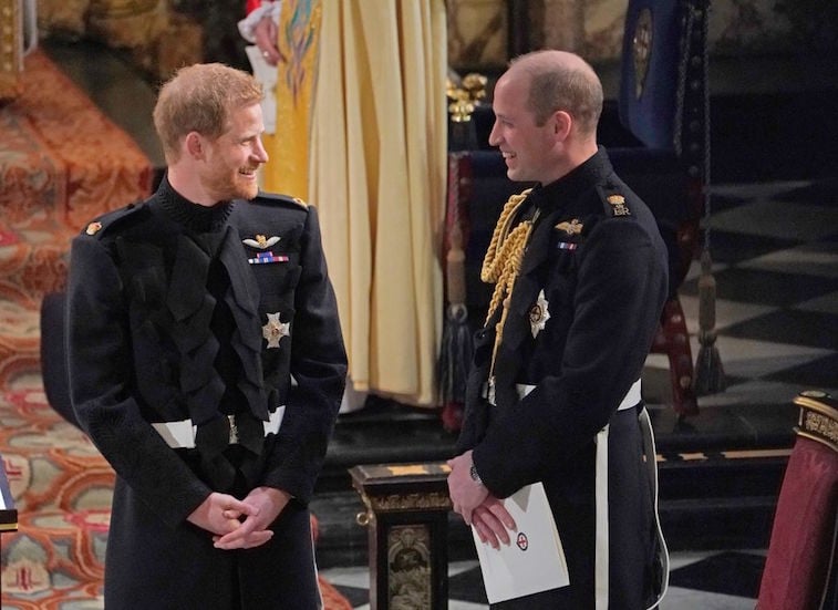 Prince William and Prince Harry at Prince Harry's wedding to Meghan Markle