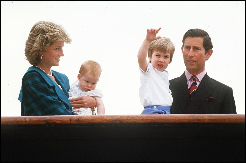 Princess Diana and Prince Charles with Princes William and Harry