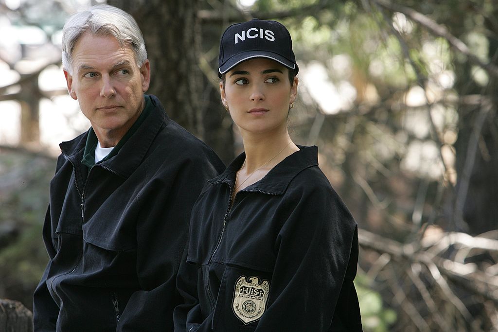 Ziva David and Mark Harmon on set of NCIS| Cliff Lipson/CBS via Getty Images