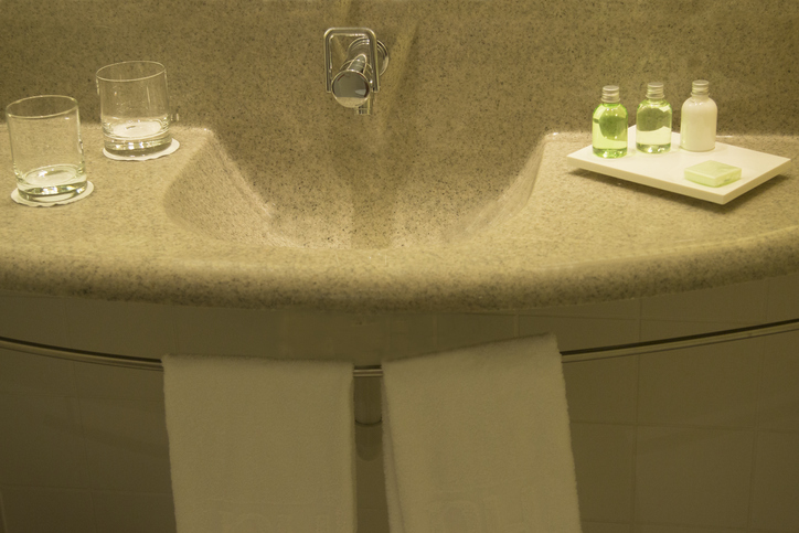Bathroom sink in a hotel