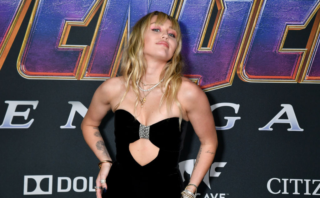 Miley Cyrus attends the World Premiere of Walt Disney Studios Motion Pictures Avengers: Endgame at Los Angeles Convention Center on April 22, 2019 