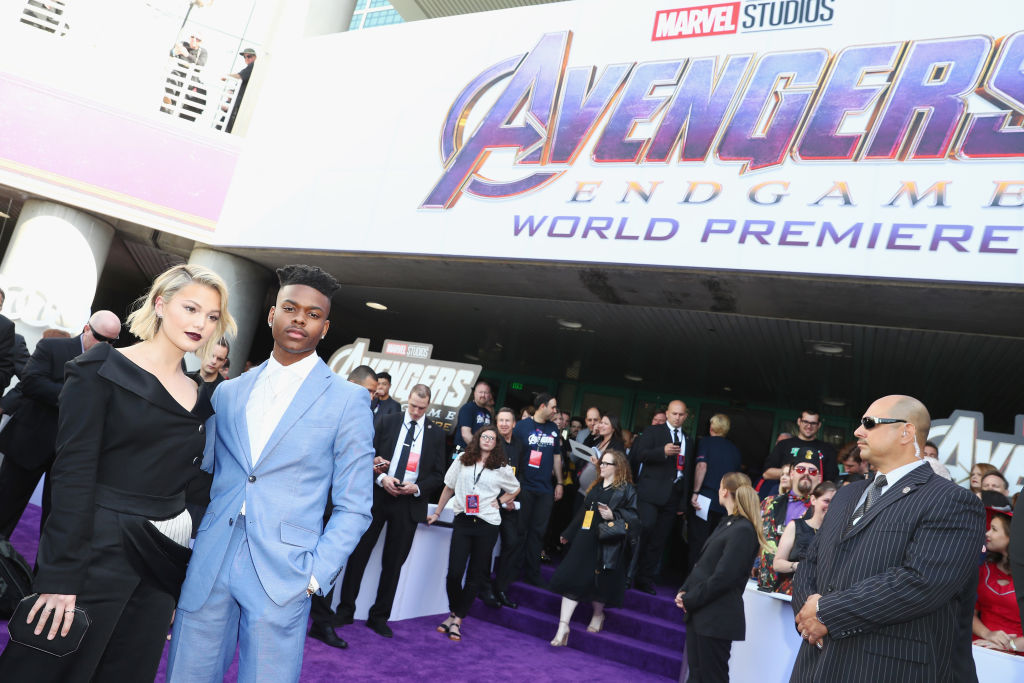 Olivia Holt and Aubrey Joseph attend Audi Arrives At The World Premiere Of Avengers: Endgame on April 22, 2019