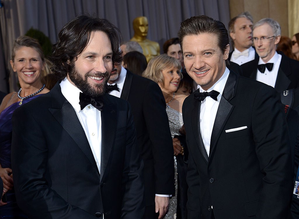 Paul Rudd and Jeremy Renner arrive at the Oscars at Hollywood & Highland Center on February 24, 2013