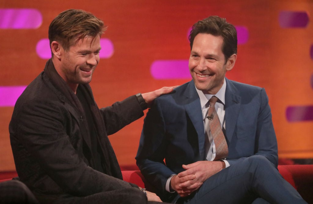 Paul Rudd and Chris Hemsworth on Graham Norton Show.