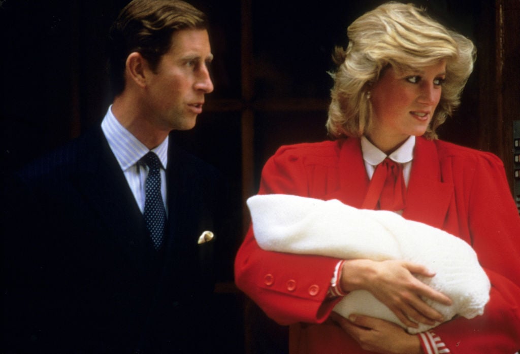 Prince Charles, Princess Diana, and Prince Harry Lindo Wing of St. Mary's Hospital