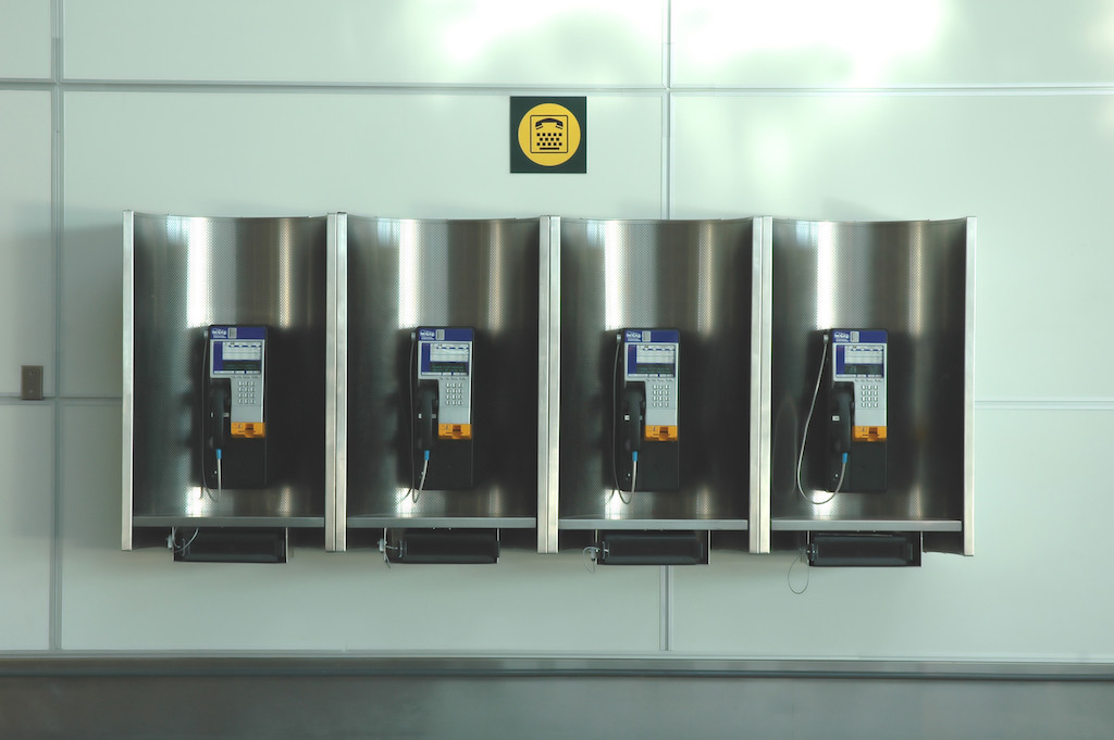 Telephones at an airport