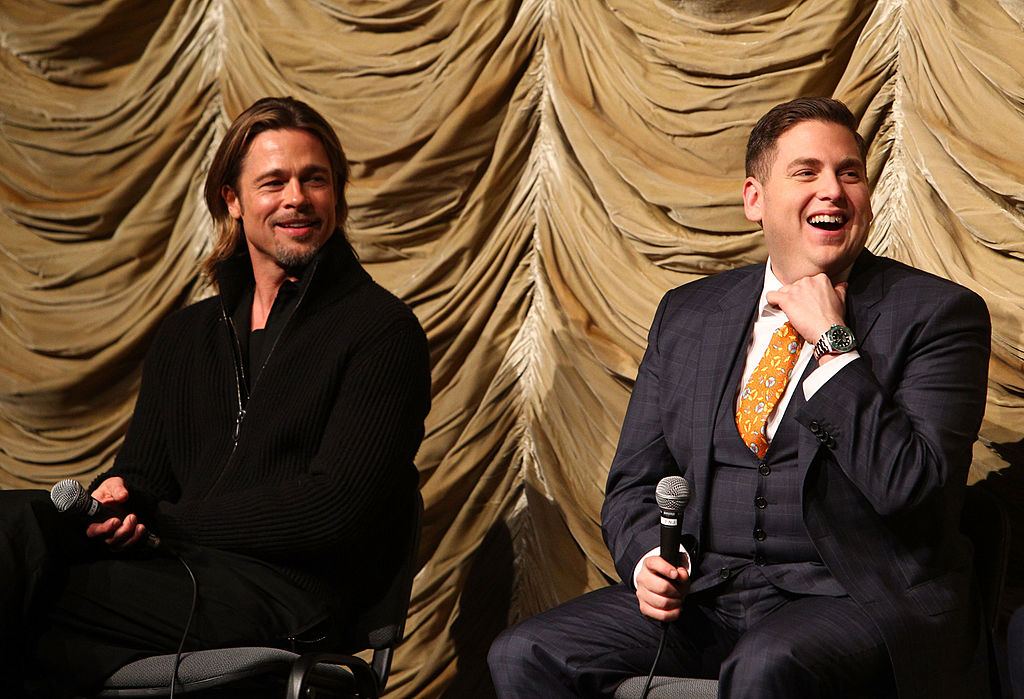 Actors Jonah Hill and Brad Pitt