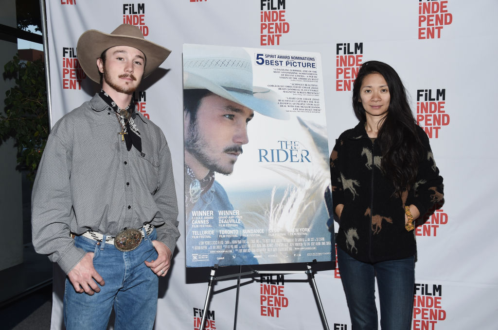 Actor Brady Jandreau and director Chloe Zhao. 