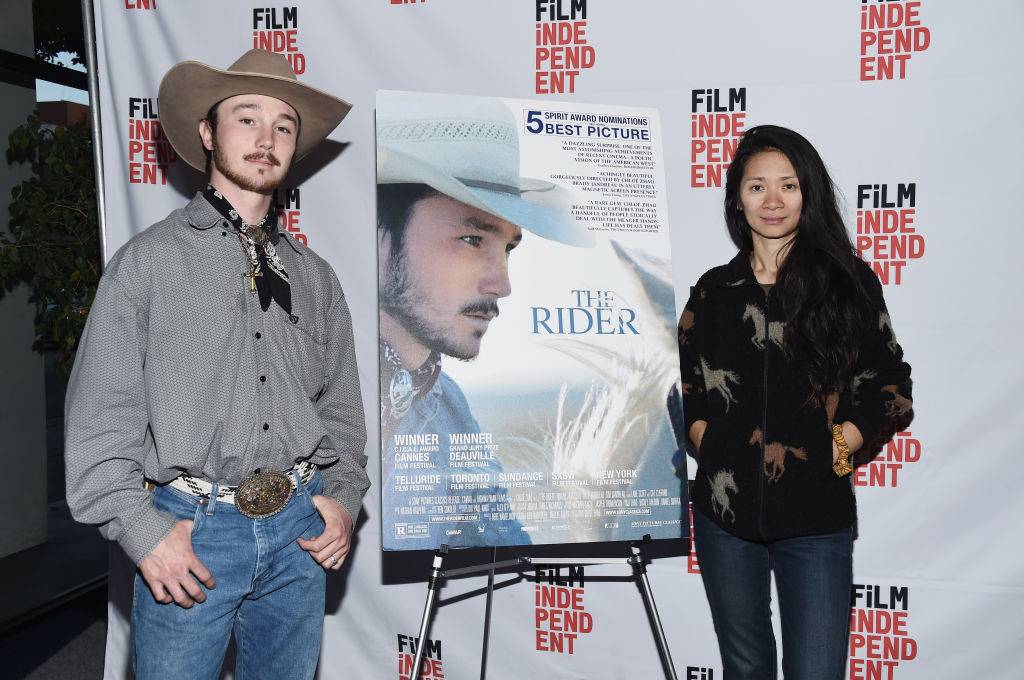 Actor Brady Jandreau and director Chloe Zhao.