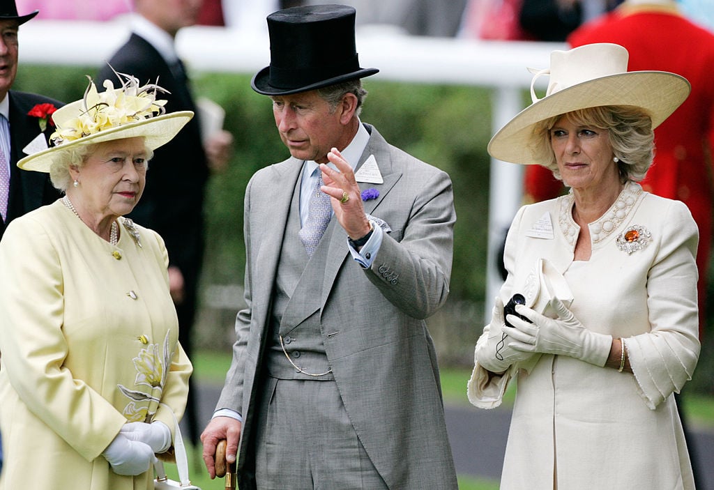 Queen Elizabeth, Prince Charles, and Camilla