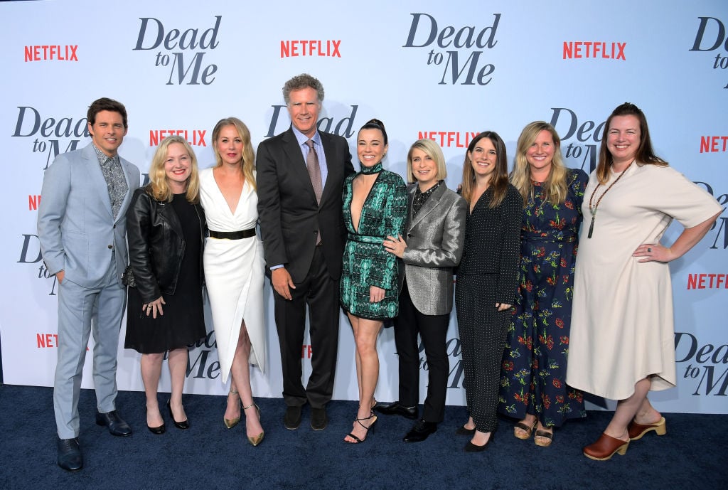 James Marsden, Jane Wiseman,  Christina Applegate, Will Ferrell, Linda Cardellini, Liz Feldman, Brittney Segal, Kristen Zolner,  Renate Radford attend the premiere of Netflix's 'Dead to Me