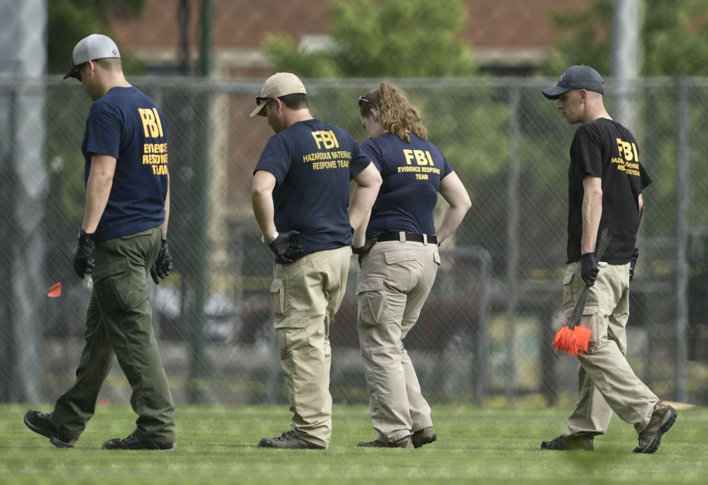 The FBI inspects a crime scene.