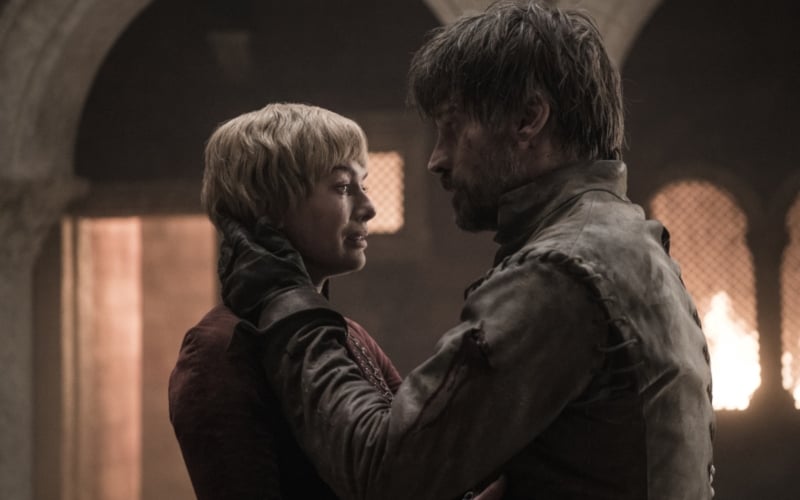 Lena Headey as Cersei Lannister and Nikolaj Coster-Waldau as Jaime Lannister