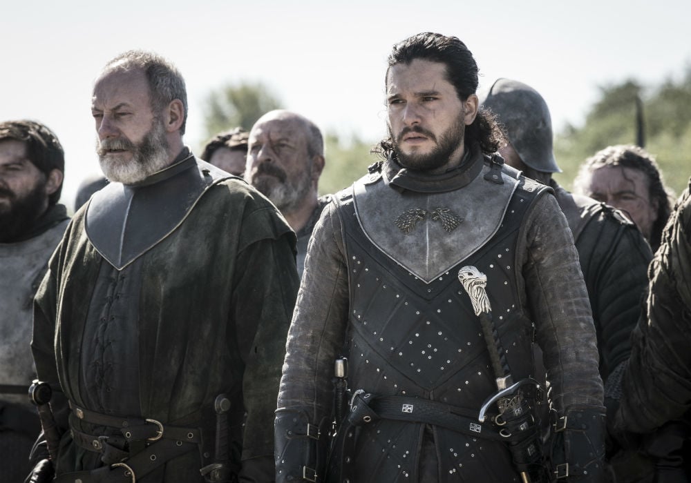 'Game of Thrones' stars Liam Cunningham (Ser Davos) and Kit Harington (Jon Snow)