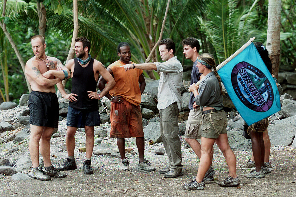 Season 4 contestants with Probst on Marquesas Islands