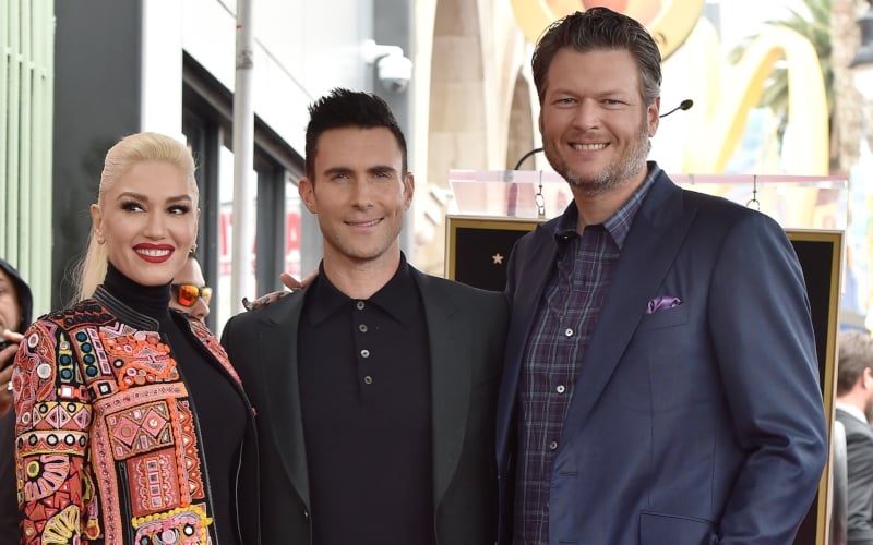 Gwen Stefani, Adam Levine, and Blake Shelton