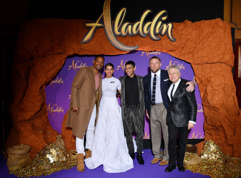 Will Smith, Naomi Scott, Mena Massoud, Guy Ritchie and Alan Menken attend the "Aladdin" gala screening at Le Grand Rex