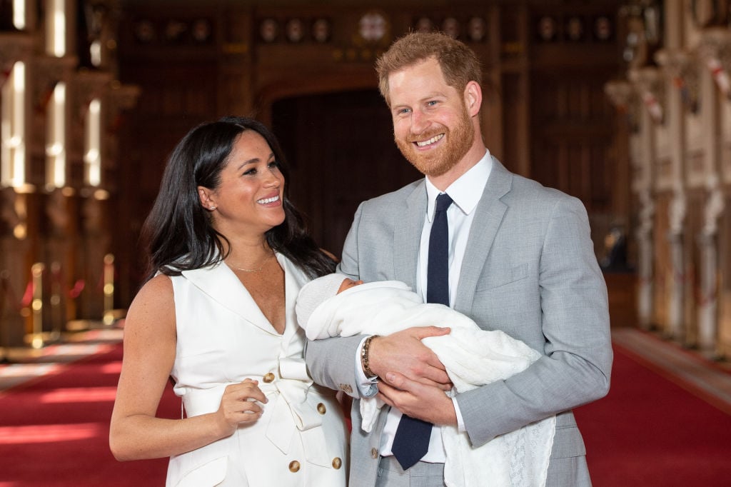 Meghan Markle, Prince Harry, and their newborn son, Archie Harrison Mountbatten-Windsor.