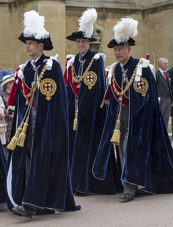 Prince Edward, Prince William, and Prince Charles