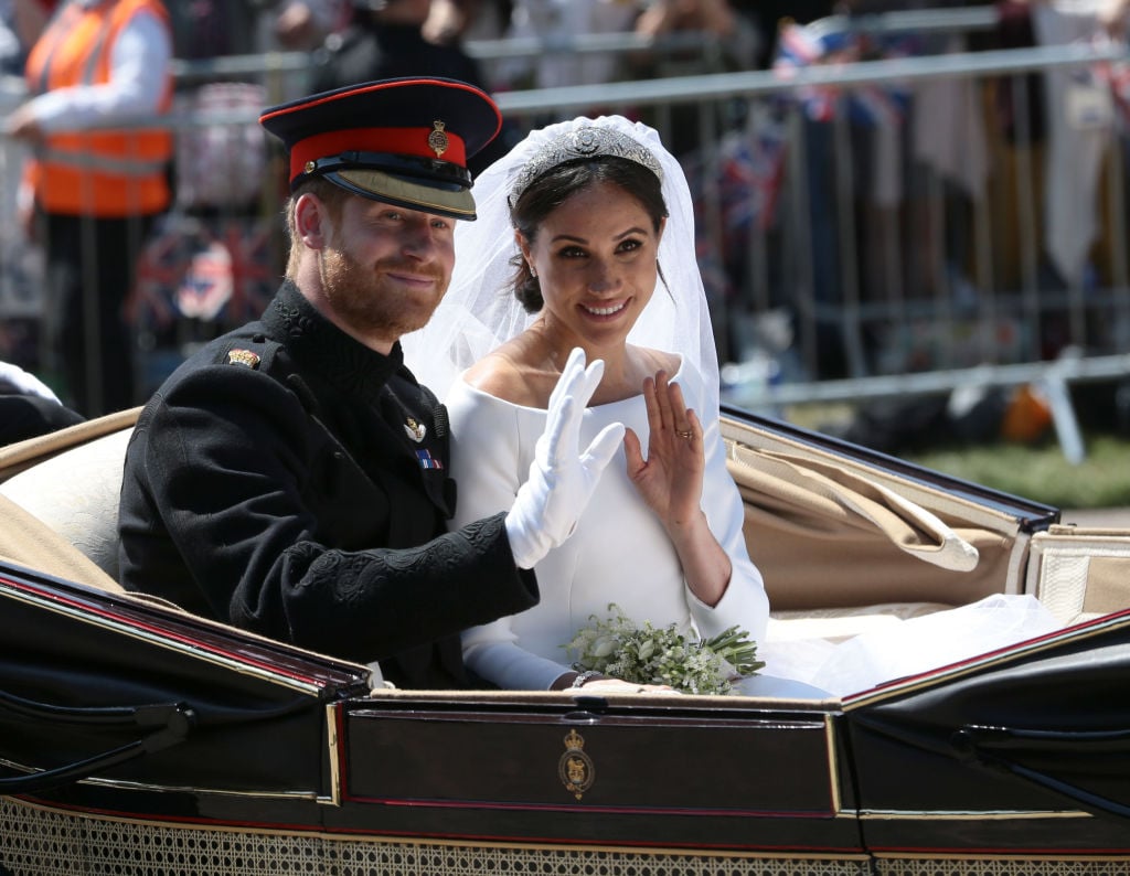 Prince Harry and Meghan Markle on their wedding day.