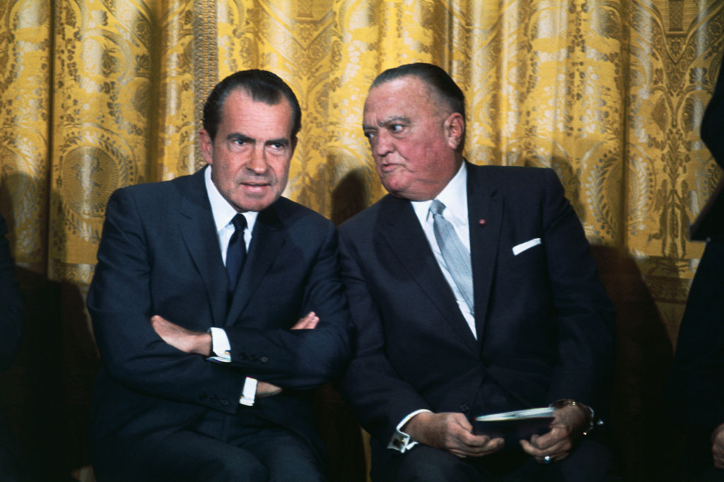 FBI head J. Edgar Hoover with President Nixon