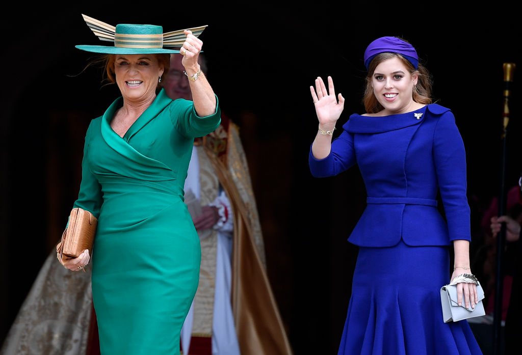 Sarah, Duchess of York (L) and Britain's Princess Beatrice of York (R)