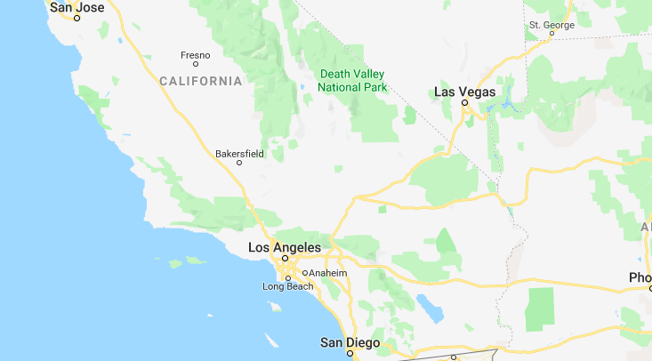 Map of southern California