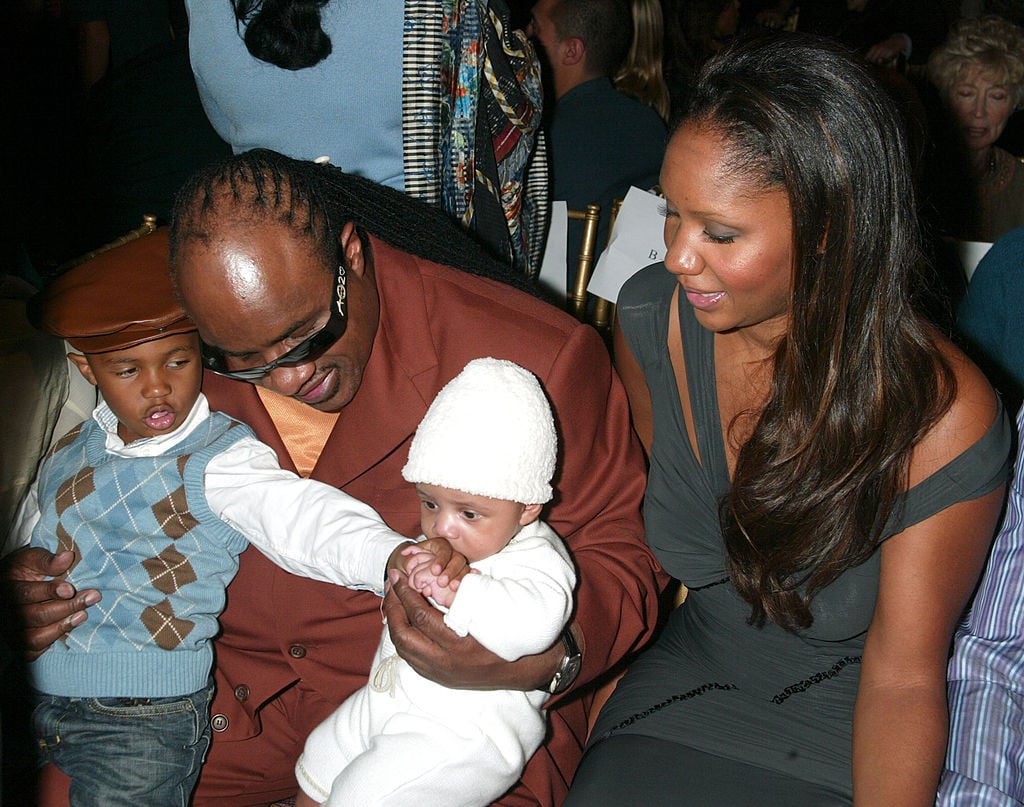 Stevie Wonder with sons, Kailand and Mandla, and daughter, Aisha Morris.