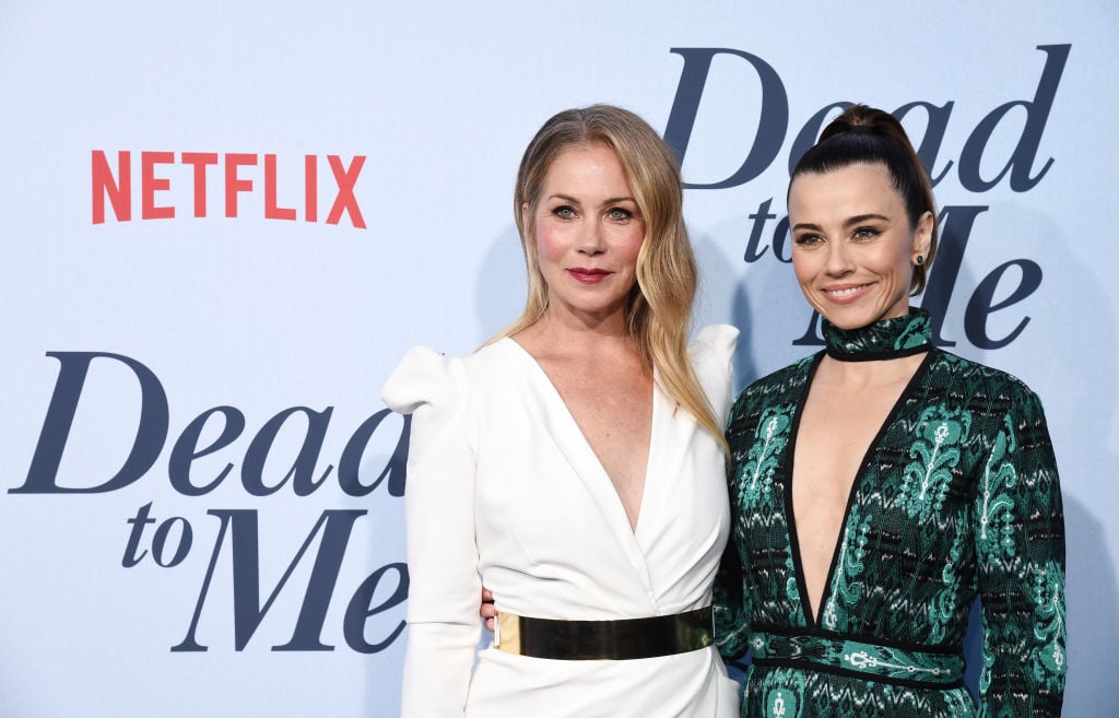 Christina Applegate (L) and Linda Cardellini arrive at Netflix's Dead To Me Season 1 Premiere
