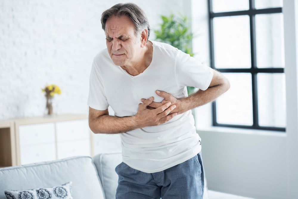 Man experiencing a heart attack