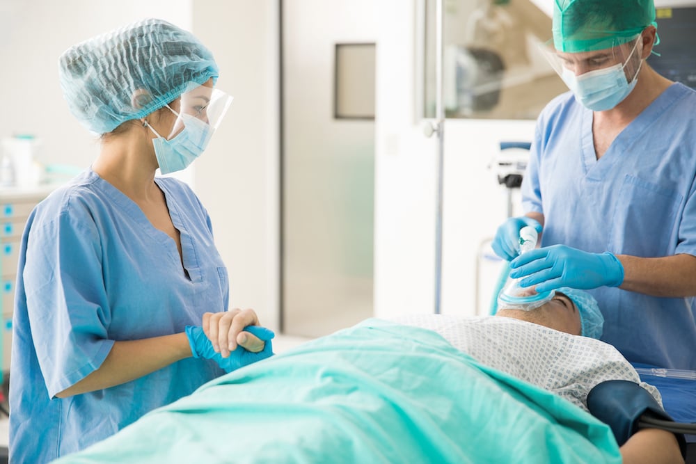 Surgical patient going under anesthesia