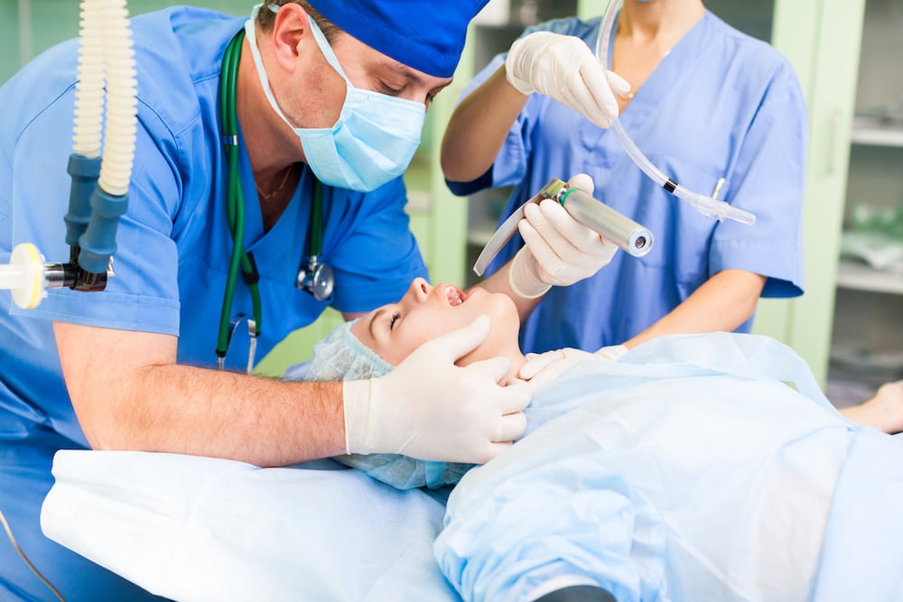 Patient about to be intubated