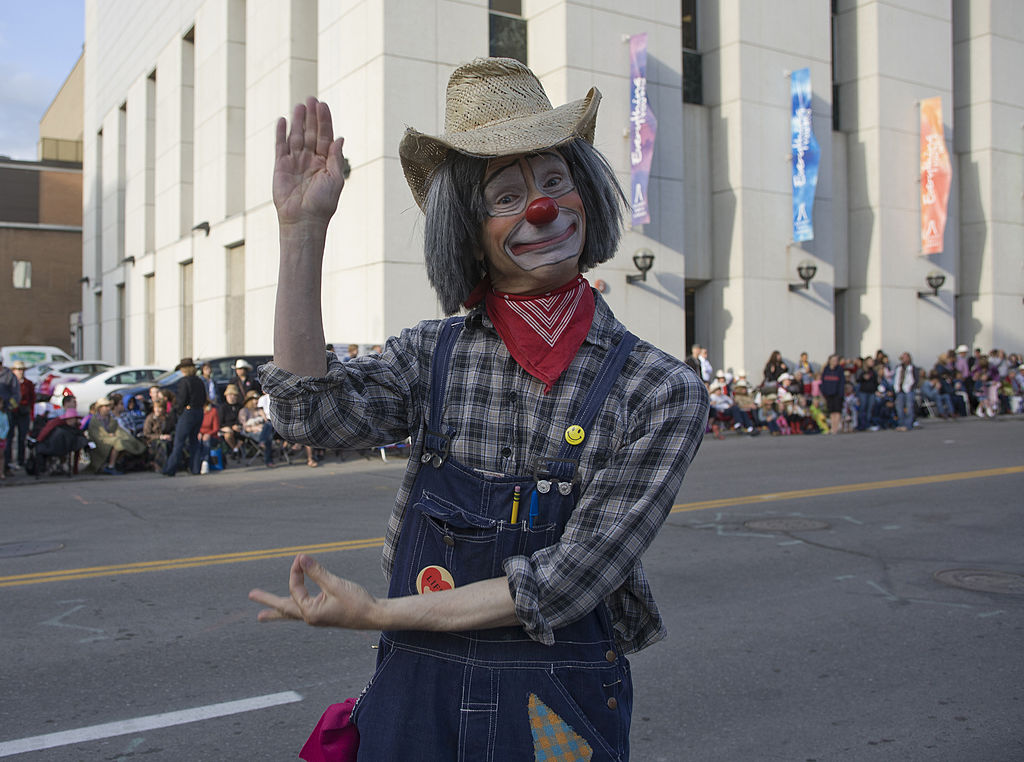 A rodeo clown